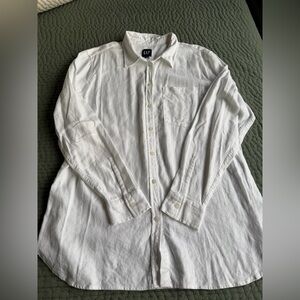 GAP Women’s Linen Blend White Tunic Shirt